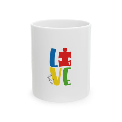 Autism Awareness LOVE Ceramic Mug (11oz & 15oz)