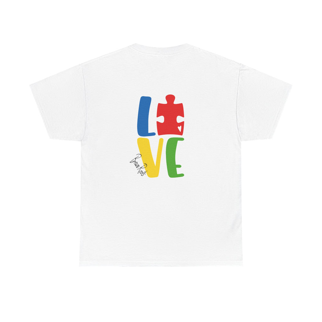 Autism Awareness Tee "I Love Someone With Autism" Rainbow Puzzle Love T-Shirt