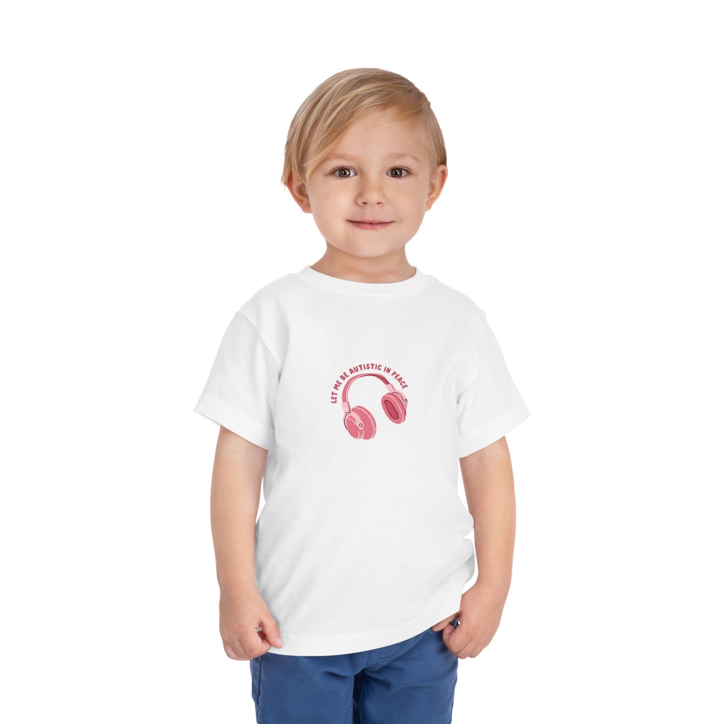 Toddler Tee "Brave Roots" Pink Headphones Graphic