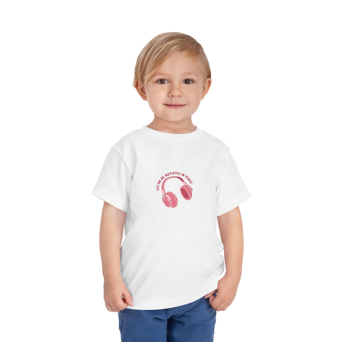 Toddler Tee "Brave Roots" Pink Headphones Graphic