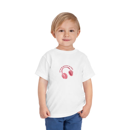 Toddler Tee "Brave Roots" Pink Headphones Graphic